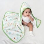 haus & kinder Terry Muslin Hooded Baby Towel (80x80 cm) ? Tropical Retreat, Multi, 1 Pc - Fast Shipping to USA & Canada