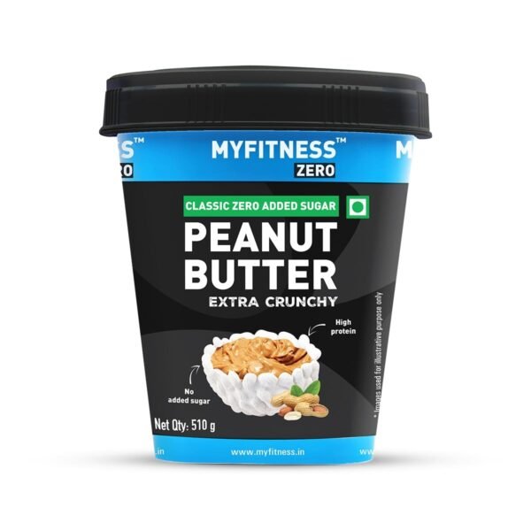MYFITNESS Peanut Butter Classic Zero Sugar Extra Crunchy 510g - Protein & Fiber, Healthy Spread - Fast Shipping to USA & Canada