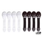 Kids Station Furniture Safety Locks for Kids, Pack of 4 Brown + 4 White, Made in India Child Safety, Locks for Drawers, Cabinets, Fridge, Cupboard Lock, Strong and Adhesive Safety Locks - Fast Shipping to USA & Canada