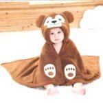 First Kick Fleece New Born Baby Blanket Pack of Super Soft Bathrobe Baby Wrapper Cum Baby Bath Towel For Baby Boys, Baby Girls, Babies (80Cm X 80Cm, 0-6 Months) Lightweight, Brown - Fast Shipping to USA & Canada