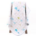 MOM'S HOME Organic Cotton All Season Baby Quilt | Light Weight | Soft | Perfect for Light Winters | 100x120 cm | 0-3 Year | Blue Whale | Reversible - Fast Shipping to USA & Canada