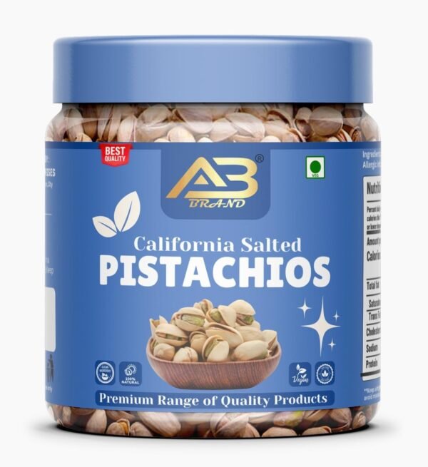 AB BRAND Premium Pistachios Inshell | Pista Dry Fruit | Tasty & Healthy | High in Protein & Dietary Fiber | Gluten Free & Low Calorie Nuts | 250g - Fast Shipping to USA & Canada