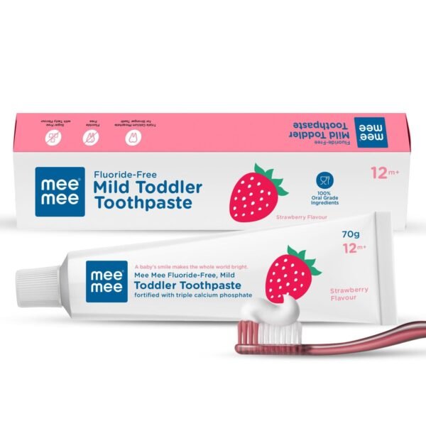 Mee Mee Fluoride-Free Toothpaste, Strawberry,Cavity Protection,70 gram - Fast Shipping to USA & Canada