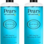 Pears Soft and Fresh Body Wash 250 ml, 98% Pure Glycerin, Liquid Shower Gel crafted with Mint Extracts for Refreshed Skin, No Paraben & 100% Soap Free (Pack of 2) - Fast Shipping to USA & Canada