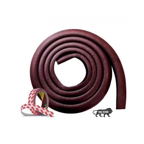 Kids Station Baby Proofing Edge Protector for Kids Safety, Made in India Rubber Edge for Sharp Furniture Edges and Corners, A Baby Safety Product (50g/mt Dense, 2mts, L- Shape, Brown) - Fast Shipping to USA & Canada