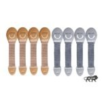 Kids Station Furniture Safety Locks for Kids, Pack of 4 Grey + 4 Beige, Made in India Child Safety, Locks for Drawers, Cabinets, Fridge, Cupboard Lock, Strong and Adhesive Safety Locks - Fast Shipping to USA & Canada