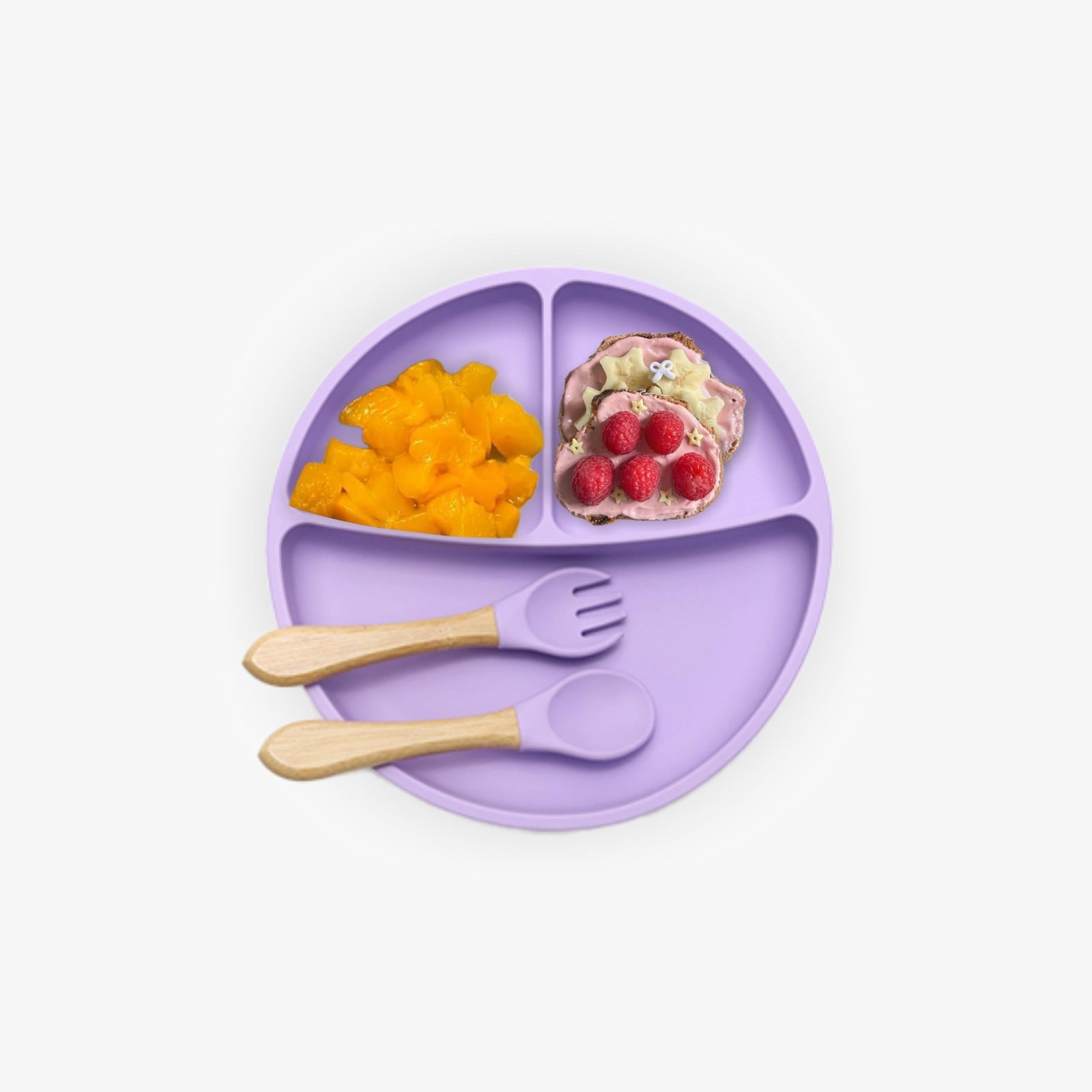 61JmuFXOeOL-1.jpg Kids Station 3 Piece BPA-Free Silicone Baby Feeding Set - Baby Plate - Spoon and Bowl - Make Mealtime Fun - Microwave Safe - Unbreakable Eco-Friendly - Organic & Natural (Plate (Set of 3), Purple) - Fast Shipping to USA & Canada - Image 1