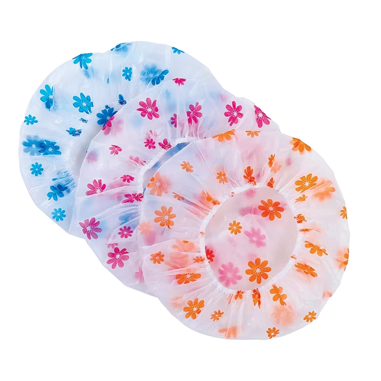 61JvNb6YYkL-1.jpg TEMPERIA (3 Pcs) Shower Cap for Women & Men - Reusable, Hair Mask Head Cover Bathing Caps - Waterproof, Elastic Free-Size - for Spa, Salon & Bathroom - Lightweight & Comfortable (Random Colors) - Fast Shipping to USA & Canada - Image 1