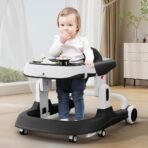 StarAndDaisy Baby Walker/Multifunction/Anti-o Shaped Leg/Anti-Fall/Music Box/Height Adjustment/Baby/Newborn/Girl/boy/ 6-15months *with SEAT Cushion (Premium Black) - Fast Shipping to USA & Canada