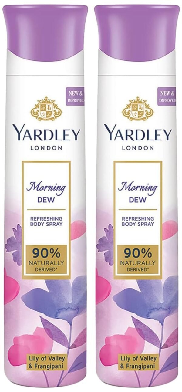 Yardley London Morning Dew Refreshing Deodorant Body Spray For Women, 150ml (Pack of 2) - Fast Shipping to USA & Canada