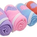 First Kick Baby Blankets New Born Pack of Hooded Wrapper Durable Fleece Polyester s Cum Wrap Towel Pack of 4 Pink Blue - Fast Shipping to USA & Canada