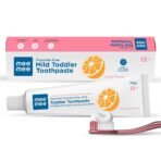 Mee Mee Fluoride-Free Toothpaste Fortified with Triple Calcium Phosphate, Orange Flavor, Cavity Protection 3+ years (70 gram) - Fast Shipping to USA & Canada