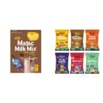 Slurrp Farm High Protein Chocolate Swirl Milk Mix 250g & Slurrp Farm Healthy Breakfast and Snacks Trial Pack Combo 6x50g - Fast Shipping to USA & Canada