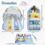 Infantbond Combo Baby Bed with Net & 4 Pcs Bedding Set (Blue Fox) ? Fast Shipping to USA & Canada - Image 3