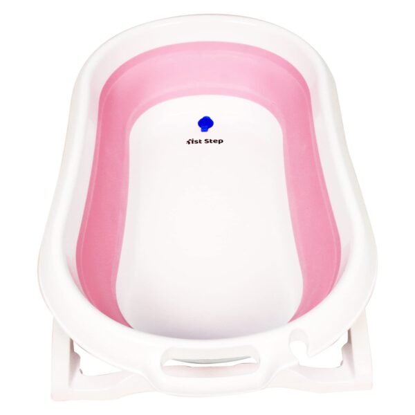 1st Step Folding Bath Tub with Temperature Sensitive Plug and Anti-Skid Base for Kids of 0 to 3 Years Upto 20 Kgs Weight Capacity (Small, Pink) - Fast Shipping to USA & Canada