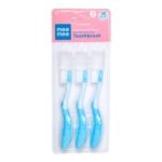Mee Mee Baby Toothbrush with Soft bristles and Cap, Germ free teeth for Kids(Pack of 3) (Blue) - Fast Shipping to USA & Canada