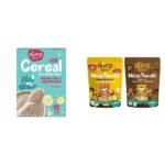 Slurrp Farm Organic No Sugar Baby Cereal Ragi Rice and Banana with Milk 200g & Instant Breakfast Millet Pancake Mix Banana Choco-Chip Supergrains Chocolate 150g - Fast Shipping to USA & Canada