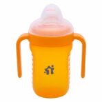 1ST STEP Matte Collection BPA Free Polypropylene Soft Spout Sipper with Twin Handles for Easy Grip - Orange - Fast Shipping to USA & Canada