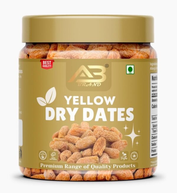 AB BRAND Yellow Dry Dates | Sukha Khajoor | Pila Chuara | Kharik | Fresh, Pure & Natural Dry Fruit (1kg) - Fast Shipping to USA & Canada