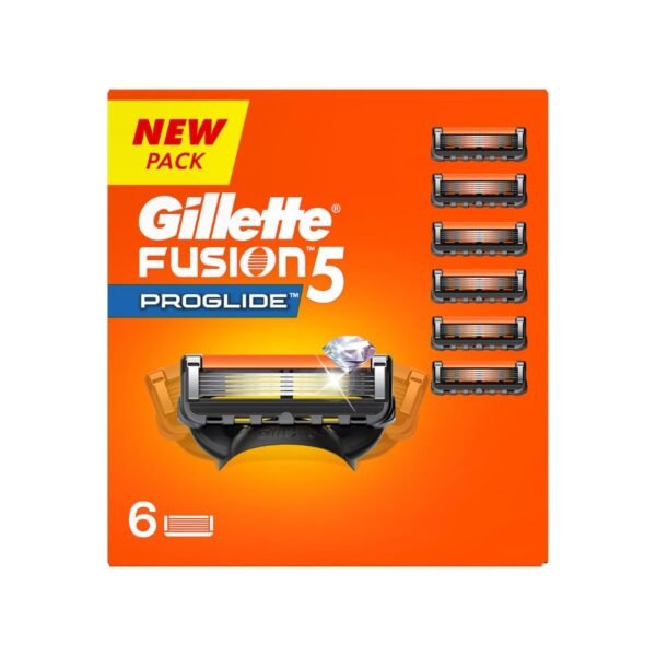 Gillette Fusion Proglide Shaving Blades- Pack of 6 (Cartridges) - Fast Shipping to USA & Canada