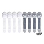 Kids Station Furniture Safety Locks for Kids, Pack of 4 Grey + 4 White, Made in India Child Safety, Locks for Drawers, Cabinets, Fridge, Cupboard Lock, Strong and Adhesive Safety Locks - Fast Shipping to USA & Canada