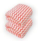 First Kick Luxury Microfiber 2 Pcs Face Baby Towel Super Absorbent, Fade-Resistent, Ultra Soft (Zig-Zag) - L 61 cm x B 46 cm - Orange - Fast Shipping to USA & Canada