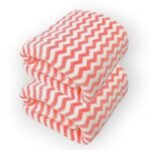 First Kick Luxury Microfiber 2 Pcs Face Baby Towel Super Absorbent, Fade-Resistent, Ultra Soft (Zig-Zag) - L 61 cm x B 46 cm - Orange - Fast Shipping to USA & Canada