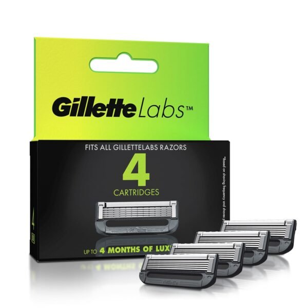 Gillette Labs Shaving Blades For Men Pack Of 4 Cartridges - Fast Shipping to USA & Canada