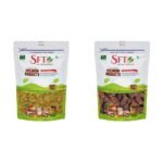 SFT Raisins Afghani Green Long (Kishmish) Seedless, Dry Grapes 1 Kg & SFT Dried Dates Brown,Black/Sukha Khajoor (Kala Chuara) 1 Kg - Fast Shipping to USA & Canada