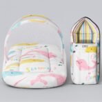 StarAndDaisy 2-in-1 Baby Sleeping Bag with Mosquito Net for Newborn/Soft & Breathable Cotton Sleeping Sack Cum Wrapper/Foldable Bag for Baby Protection/Infant (0-12 Months)-Ocean Print - Fast Shipping to USA & Canada