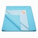Tidy Sleep Instadry Anti-Piling Fleece Extra Absorbent Quick Dry Sheet for New Born Babies, Cotton Bed Protector Mattress Pack of 1 Baby Blue Large (140x100) cm - Fast Shipping to USA & Canada
