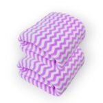 First Kick Luxury Microfiber 2 Pcs Face Baby Towel Super Absorbent, Fade-Resistent, Ultra Soft (Zig-Zag) - L 61 cm x B 46 cm - Purple - Fast Shipping to USA & Canada