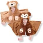 First Kick Baby Bath Towels New Born Combo Pack of Hooded Quick Water Absorbing Towels for Baby Boys and Baby Girls Pack of 2 Pcs, (0-6 Months, L 83 cm x B 80 cm) - Fast Shipping to USA & Canada