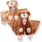 First Kick Baby Bath Towels New Born Combo Pack of Hooded Quick Water Absorbing Towels for Baby Boys and Baby Girls Pack of 2 Pcs, (0-6 Months, L 83 cm x B 80 cm) - Fast Shipping to USA & Canada