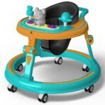 StarAndDaisy 360 Baby Walker 6-24 Months / 7 Level Height Adjustment Walker for Kids Boy and Girl with Switchable Food & Musical Toy Tray/Premium Baby Activity Walker - Green Orange - Fast Shipping to USA & Canada