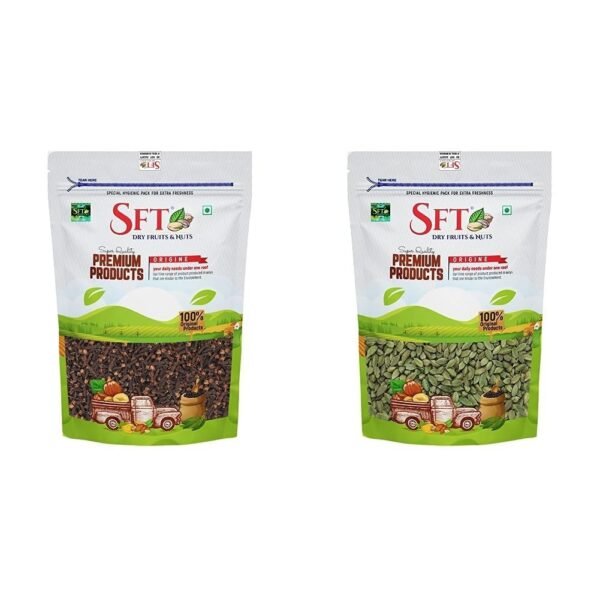 SFT Clove (Laung) 100 Gm & SFT Cardamom Green (Elaichi) 50 Gm - Fast Shipping to USA & Canada