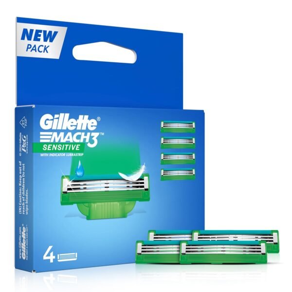 Gillette Mach3 Sensitive Blades - 4 Cartridges - Fast Shipping to USA & Canada