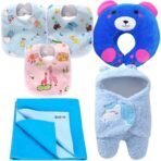 First Kick New Born Baby Gift Set Combo Pack for Baby Boys and Baby Girls Pack of 6 Pcs Unicorn Blue - Fast Shipping to USA & Canada