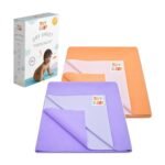 Tidy Sleep Instadry Anti-Piling Fleece Extra Absorbent Quick Dry Sheet for New Born Babies, Cotton Bed Protector Mattress Pack of 2 Peach-Voilet Large (140x100) cm - Fast Shipping to USA & Canada
