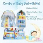 Infantbond Combo Baby Bed with Net & 4 Pcs Bedding Set (Blue Fox) ? Fast Shipping to USA & Canada - Image 4