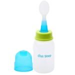 1st Step BPA Free Polypropylene Easy Squeeze Feeder with Spoon (140ml, Blue) - Fast Shipping to USA & Canada