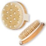 TEMPERIA (1 pcs) Organic Body Scrubber for Bathing - Exfoliator Bath Brush for Face & Body Wash - For Nourishing Cleaning & Exfoliating Skin - Lather Boosting Ergonomic No-Slip Handle for Men & Women (MN02) - Fast Shipping to USA & Canada