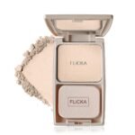 FLiCKA Dap & Dance Compact Pressed Powder For Face| Flawless, Weightless, Waterproof Matte Finish Powder| Enriched With Jojoba Oil| 01 Ivory, 10g - Fast Shipping to USA & Canada