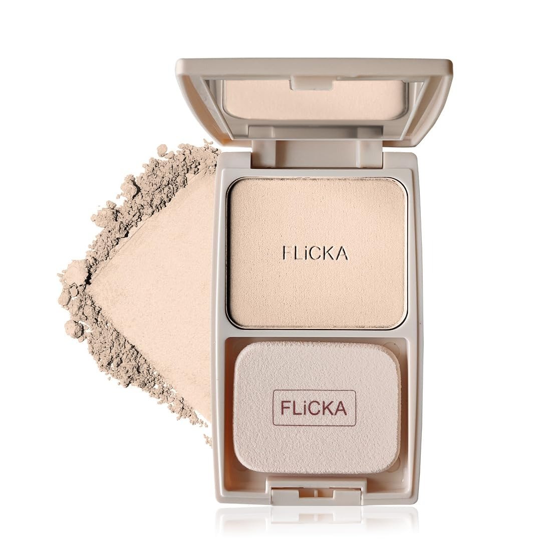 61bokzIKLgL-1.jpg FLiCKA Dap & Dance Compact Pressed Powder For Face| Flawless, Weightless, Waterproof Matte Finish Powder| Enriched With Jojoba Oil| 01 Ivory, 10g - Fast Shipping to USA & Canada - Image 1