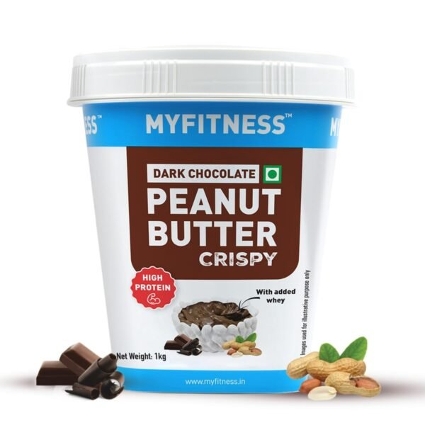 MYFITNESS Peanut Butter Dark Chocolate High Protein Crispy 1kg - Whey Protein, Muscle Building - Fast Shipping to USA & Canada