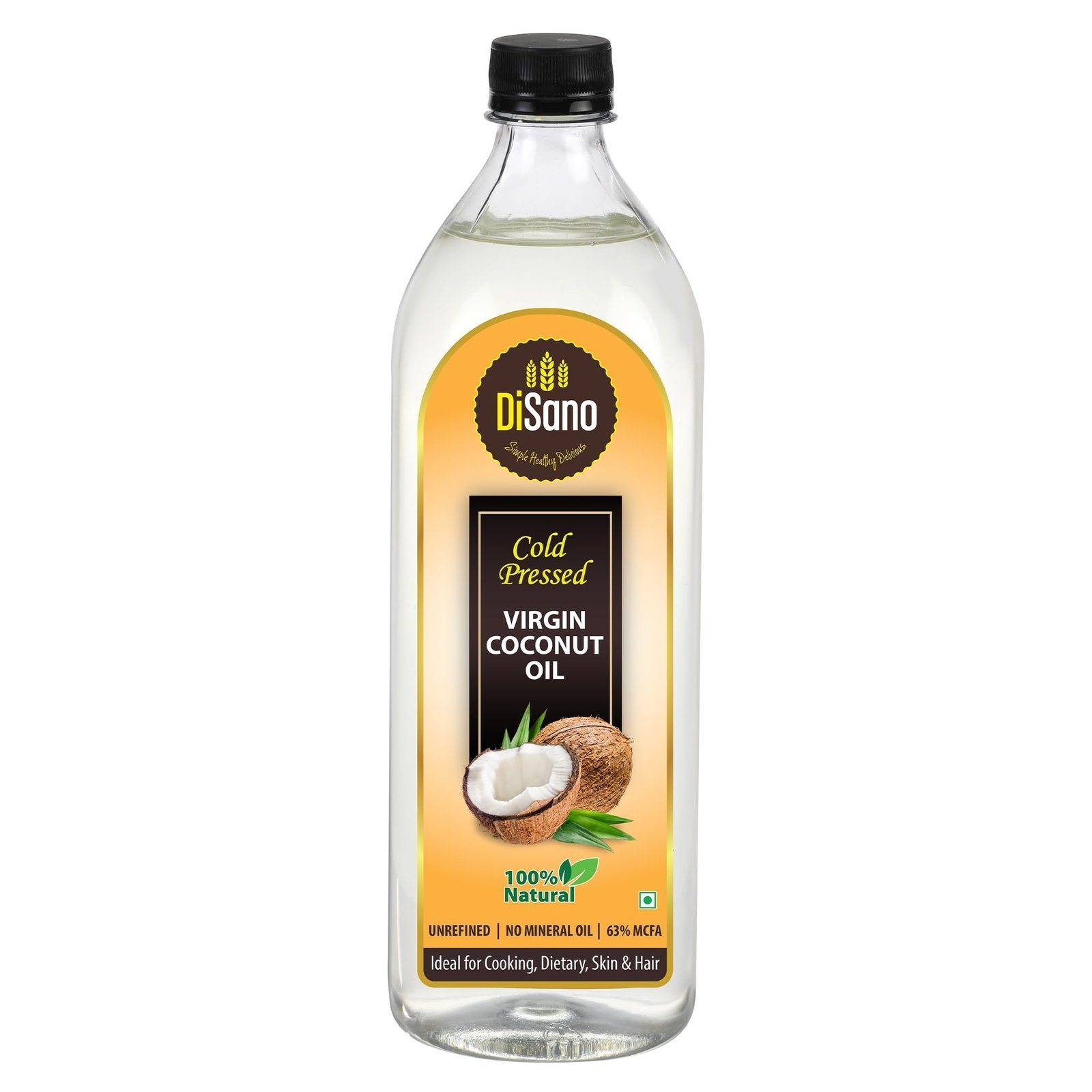 61ckPkCR7qL-1.jpg DiSano Cold Pressed Virgin Coconut Oil , 250 ml - Fast Shipping to USA & Canada - Image 1