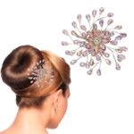 TEMPERIA Hair Accessories For Women & Girls Stylish for Wedding - Artificial Flowers & Pearl Style Juda Bun Accessories - Floral Bridal Brooch & Hair Pins - Hairstyle Decoration Bride Clips (MN12) - Fast Shipping to USA & Canada