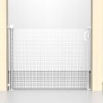 Kids Station Baby Retractable Safety Gate - Gate with Two Way Auto Close - Adjustable Width - Height 90cm or 2.9ft - Expandable to 140cm or 4.6ft (White) - Fast Shipping to USA & Canada