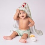 haus & kinder Terry Muslin Hooded Towel for Newborns (0?12 Months) ? 80x80 cm, Green, Scarlet in Paris 1 Piece - Fast Shipping to USA & Canada