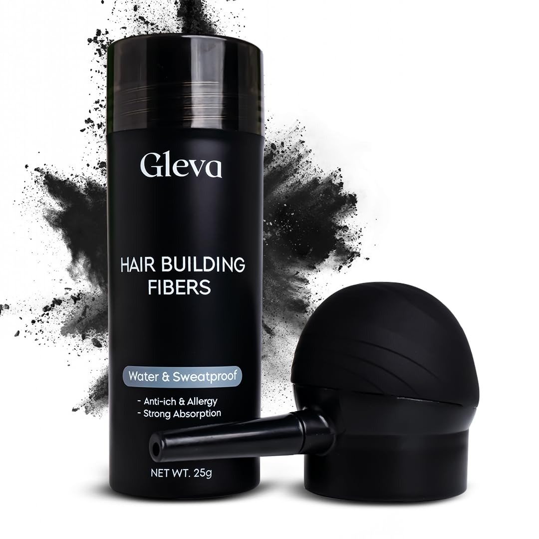 61fVDQUyC3L-1.jpg Gleva Hair Building Fibers with Applicator - Hair Powder Thickener, Topper for Fine Hair - Natural Hair Filler Instantly Conceals Hair Loss - Hair & Bald Spots Filler for Women & Men (Black) - Fast Shipping to USA & Canada - Image 1